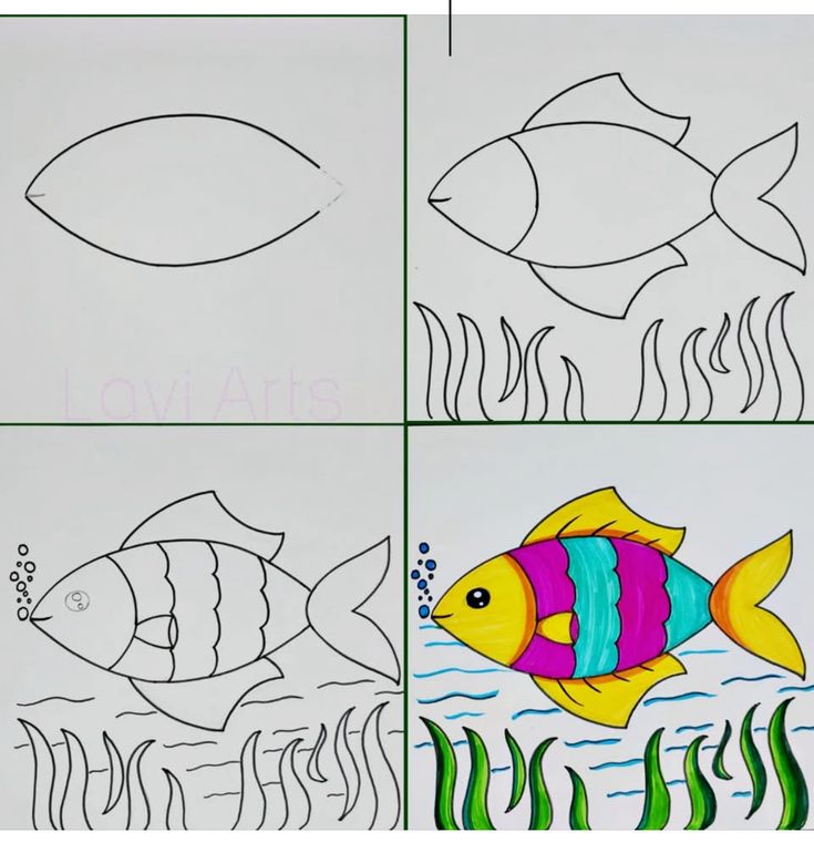 Como Desenhar um peixe colorido e lindo