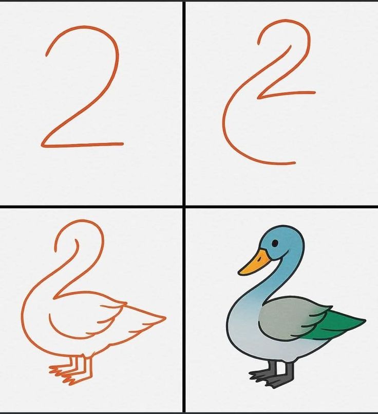 Como Desenhar um pato com etapas simples