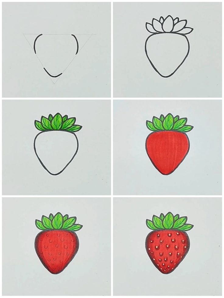 Como Desenhar um morango simples em 6 etapas