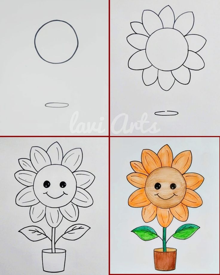Como Desenhar uma flor fofa passo a passo