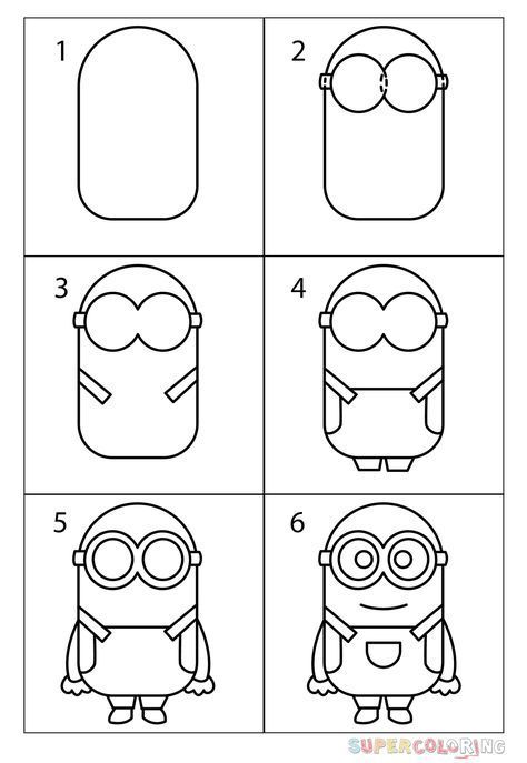 Como Desenhar um minion passo a passo