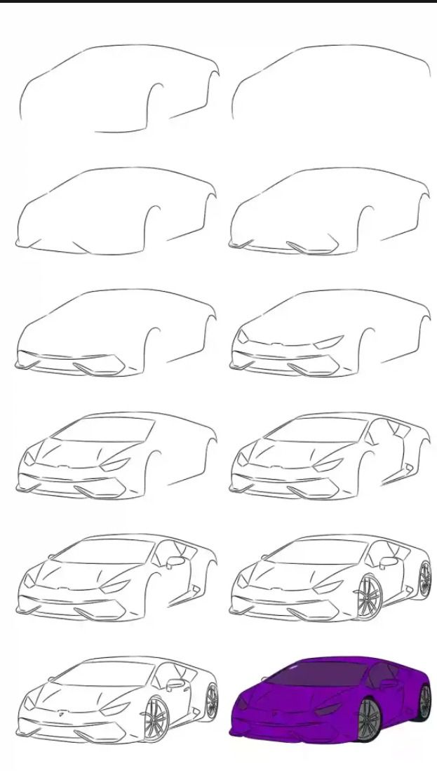 Como Desenhar um carro esportivo passo a passo