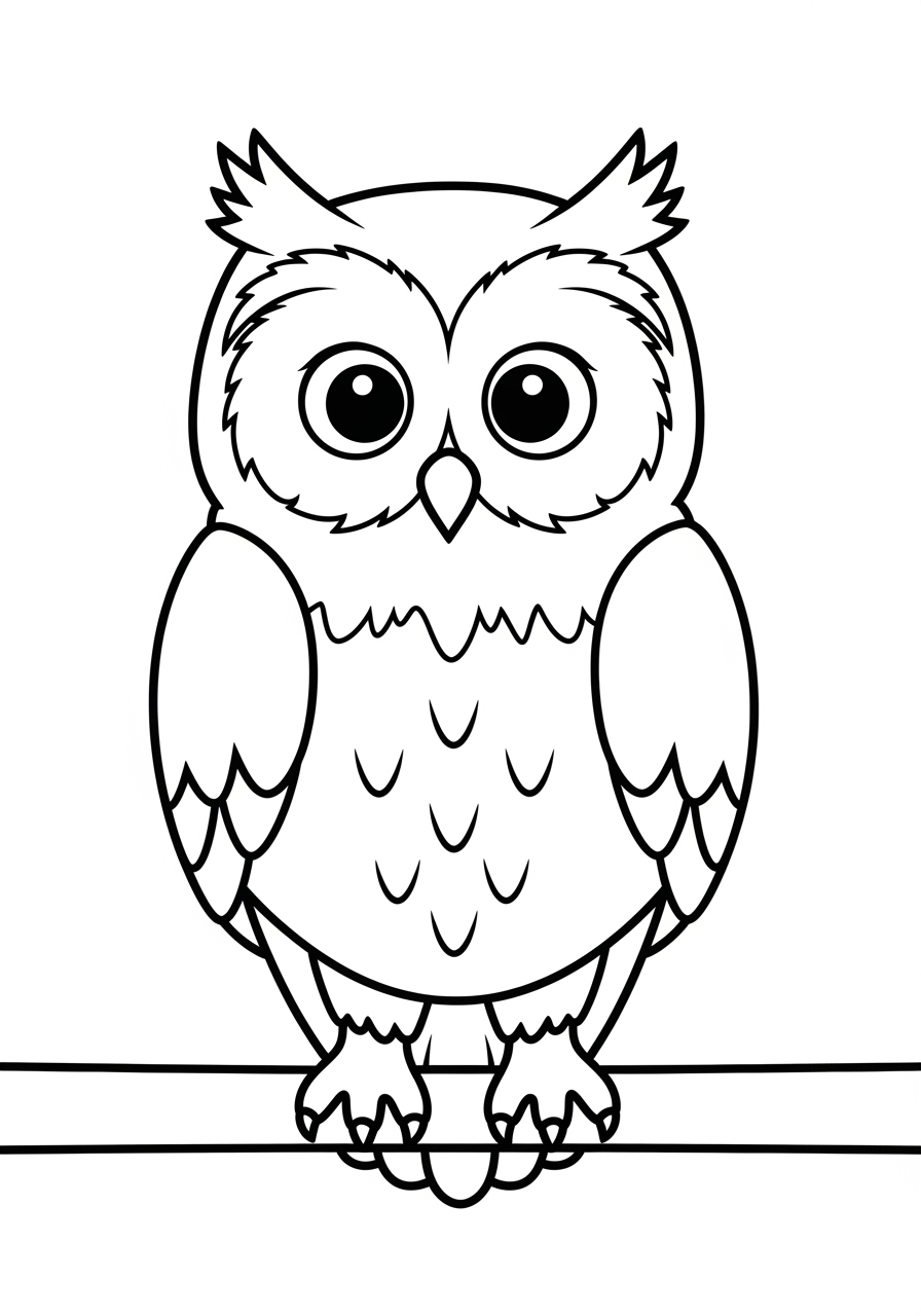 Desenho de Coruja fofa e simples para colorir