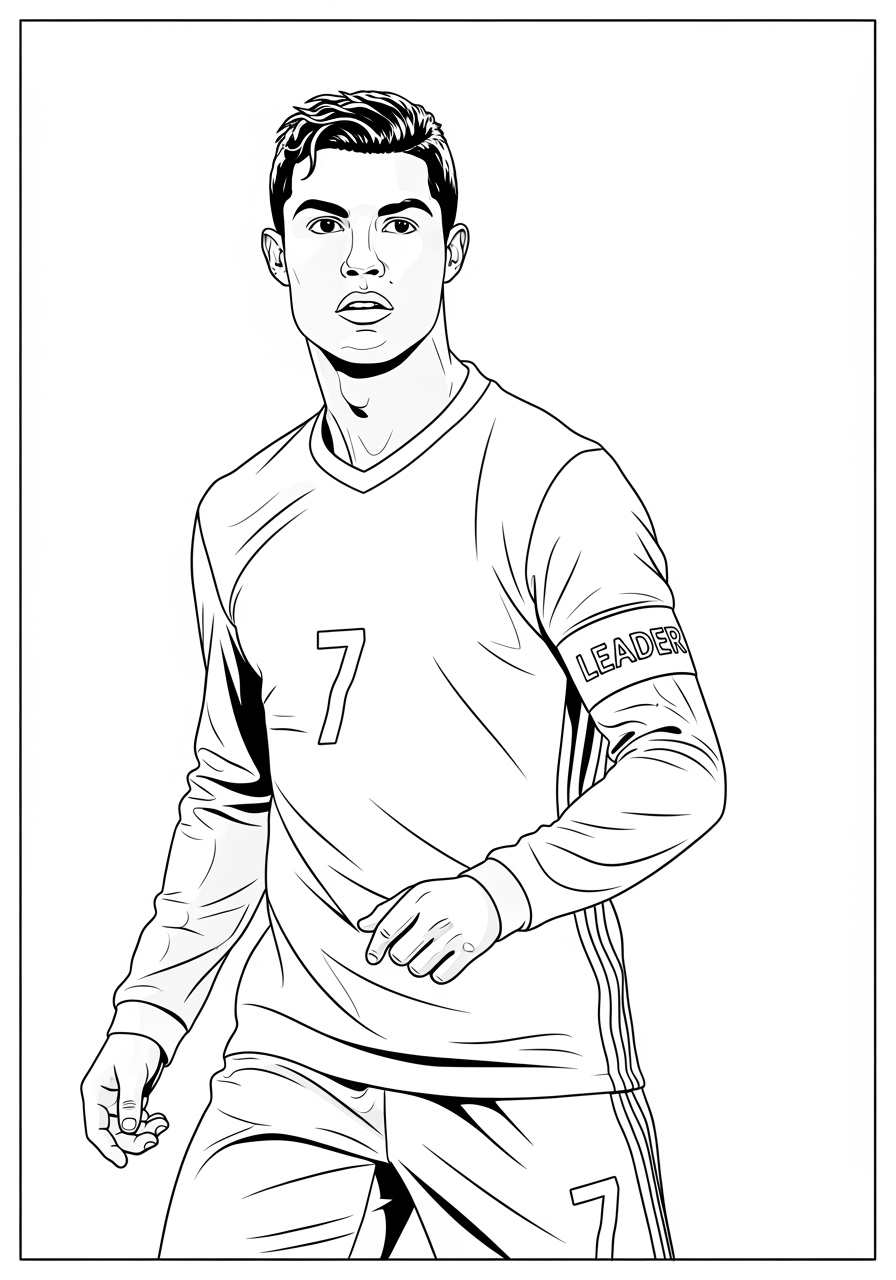 Desenho do Cristiano Ronaldo em posição de liderança