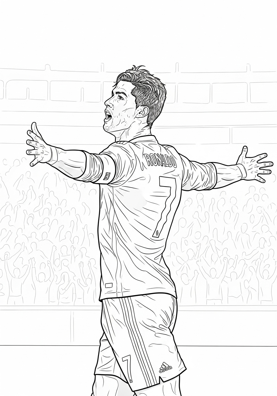 Desenho do Cristiano Ronaldo comemorando gol
