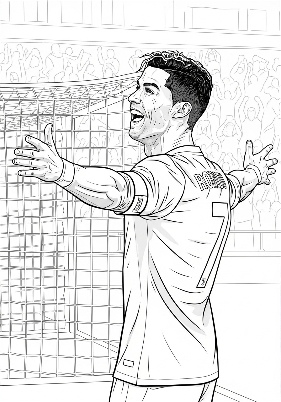 Desenho do Cristiano Ronaldo comemorando um gol