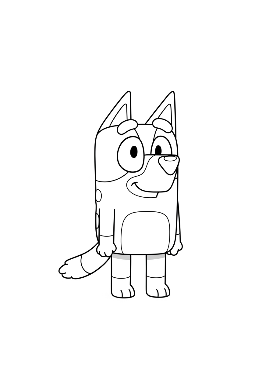Desenho Bluey sozinha para imprimir e colorir