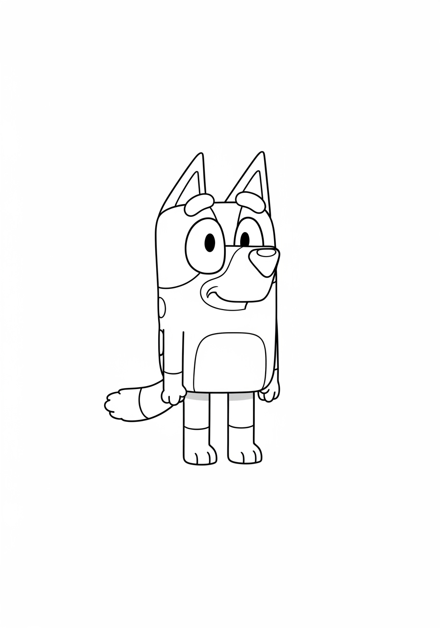 Desenho Bluey em pé para imprimir e colorir