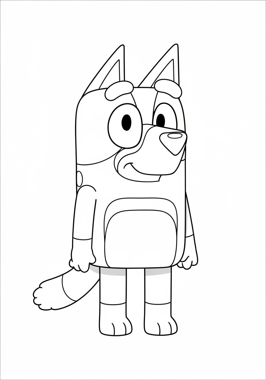 Desenho do Bluey personagem para imprimir e colorir