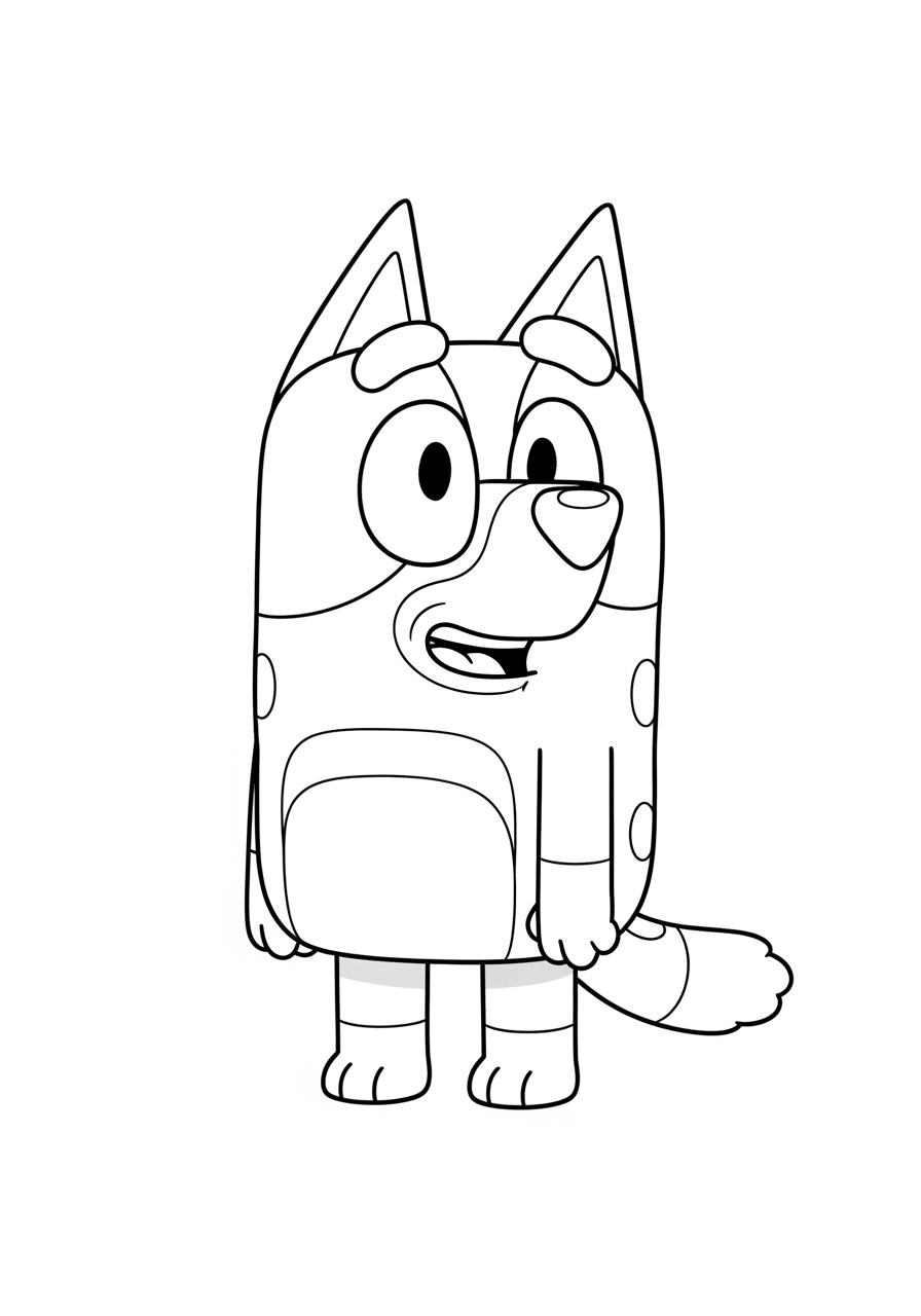 Desenho Bluey Carinha Sorridente para imprimir e colorir