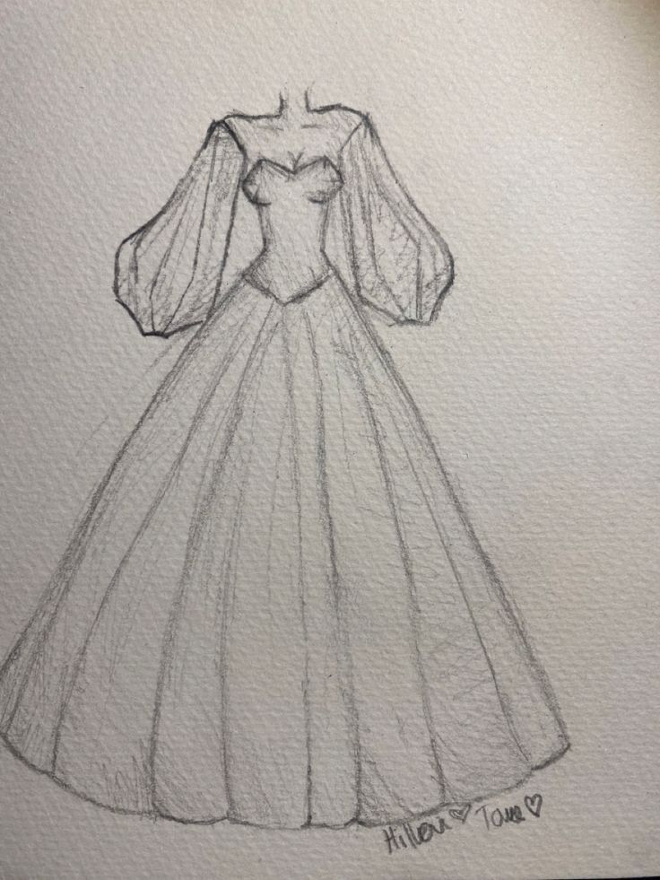 Desenho a Lápis: lindo vestido para desenhar