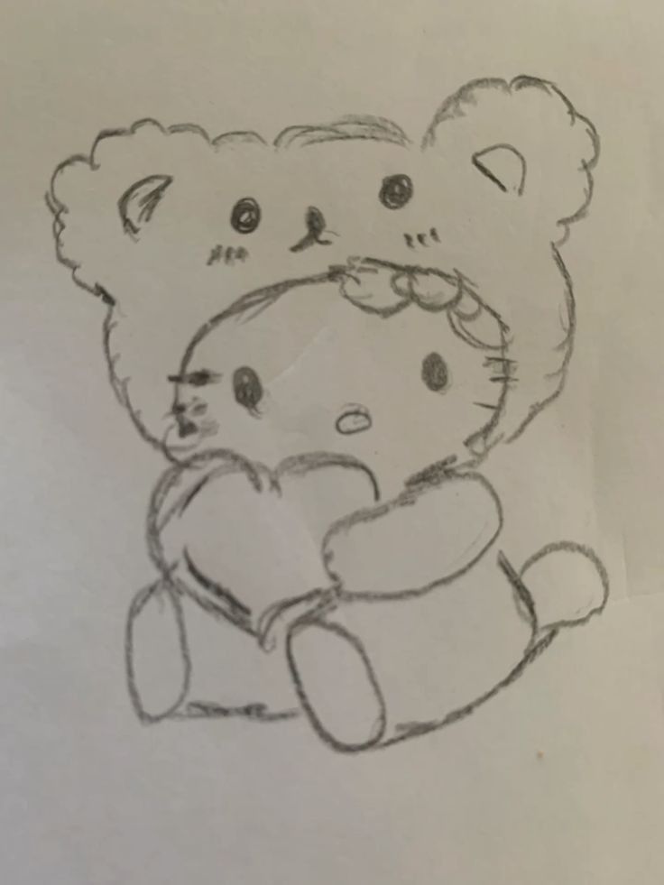 Desenho a Lápis: Hello Kitty com fantasia adorável