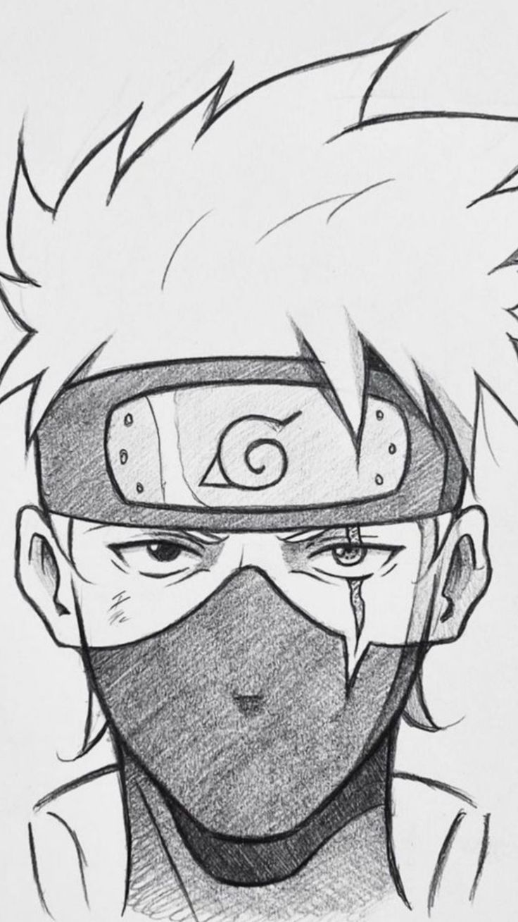 Desenho a Lápis: Kakashi Hatake de Naruto Fácil