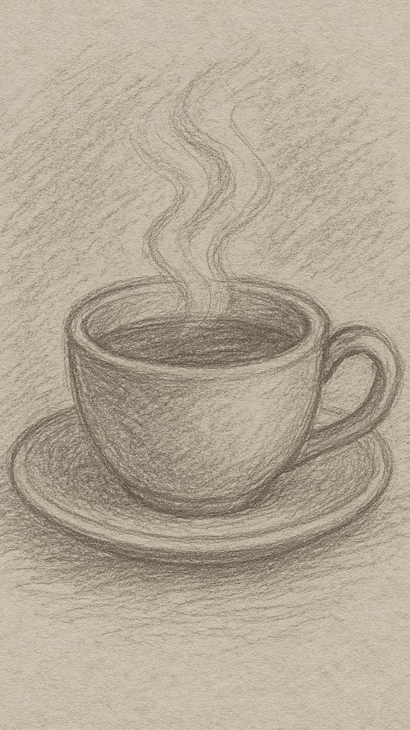 Desenho a Lápis: xícara de café com fumaça para desenhar