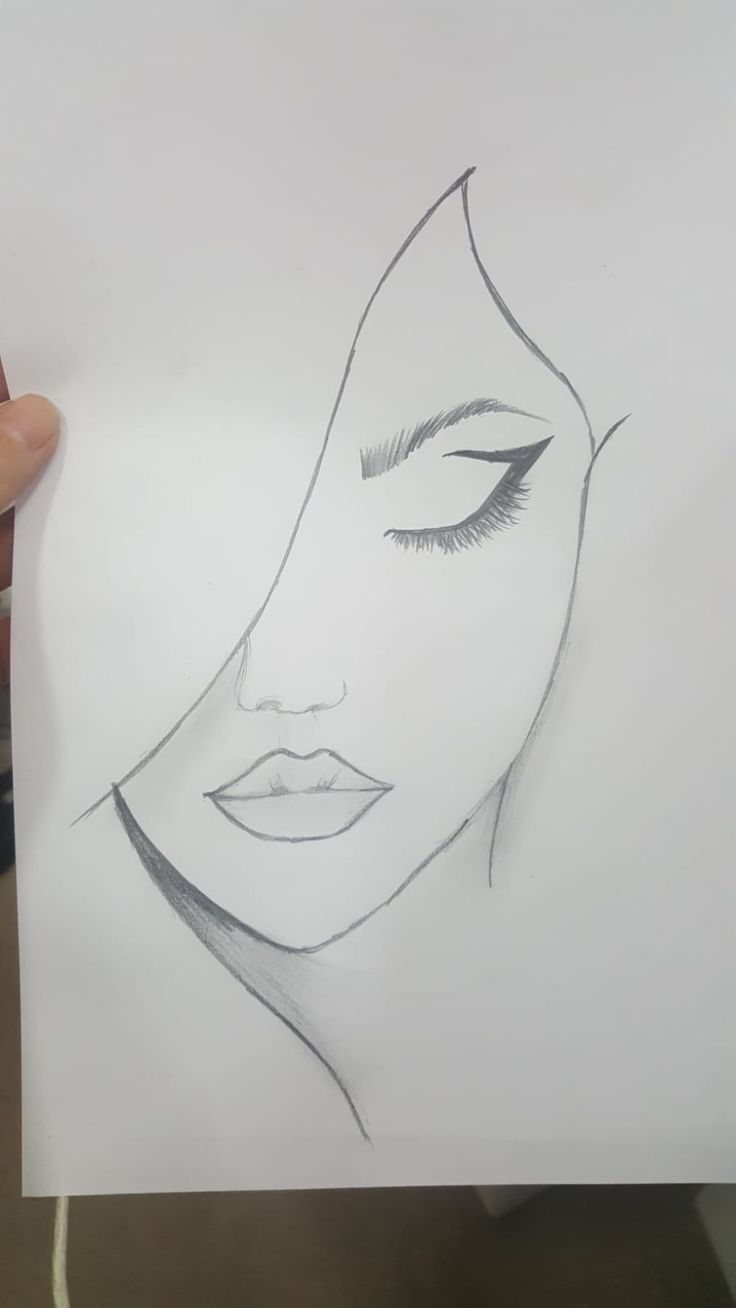 Desenho a Lápis rosto feminino elegante para desenhar