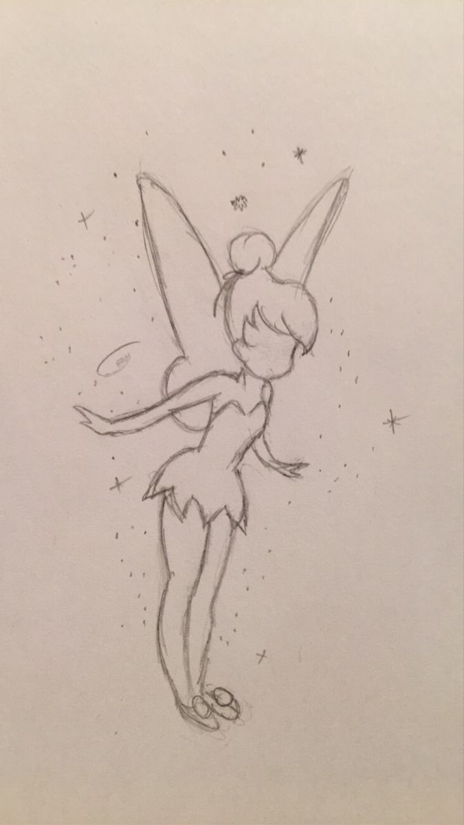 Desenho a Lápis: fada com asas para desenhar fácil