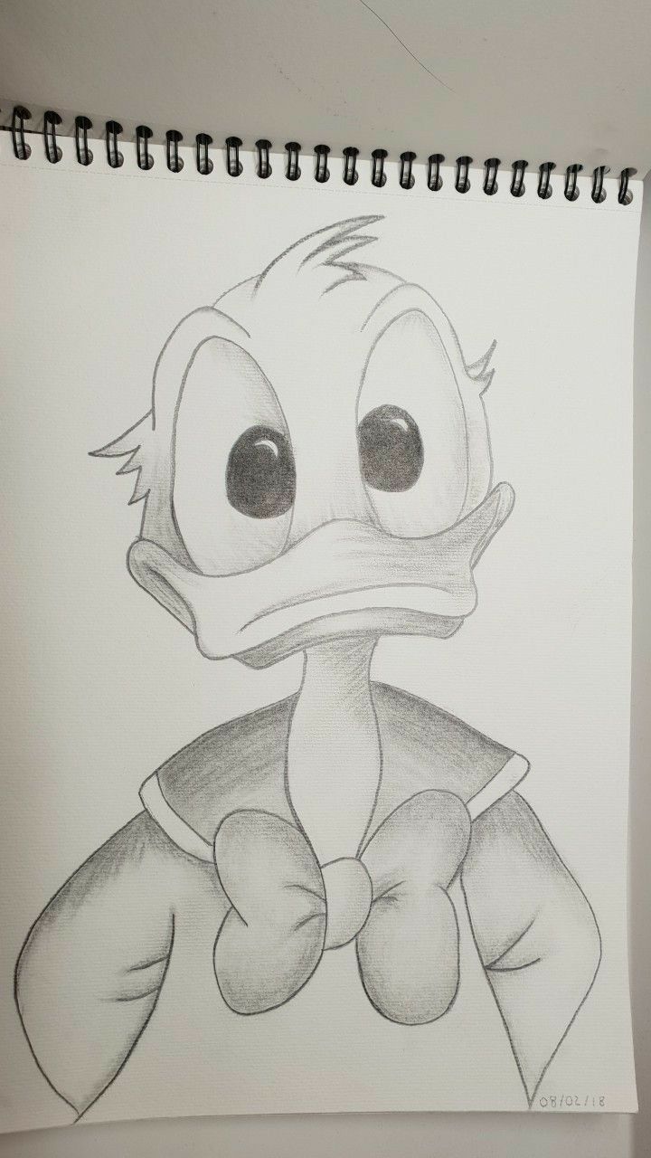 Desenho a Lápis: personagem Pato Donald para desenhar