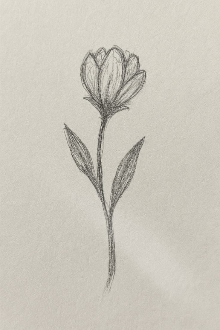 Desenho a Lápis: flor delicada e elegante para desenhar
