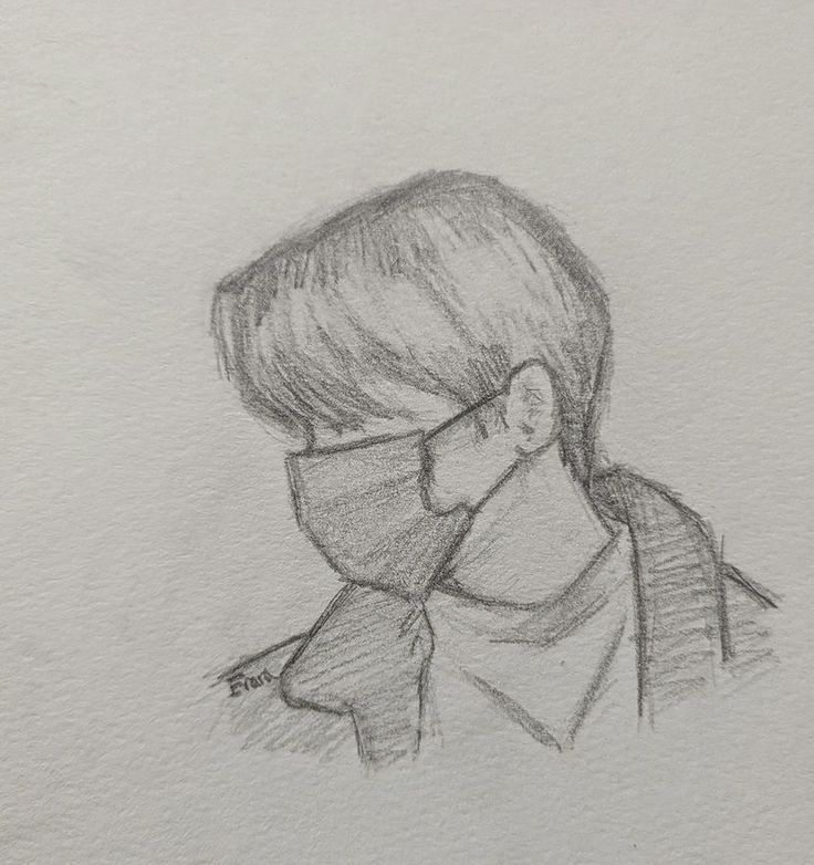 Desenho a Lápis: jovem com máscara de forma fácil