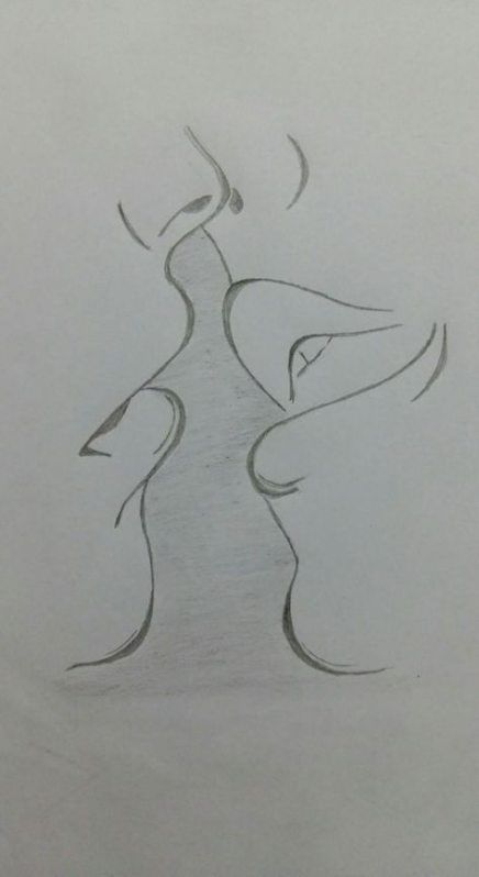 Desenho a Lápis: casal abstrato elegante para desenhar