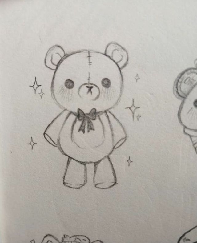Desenho a Lápis: ursinho fofo para Desenhar Fácil