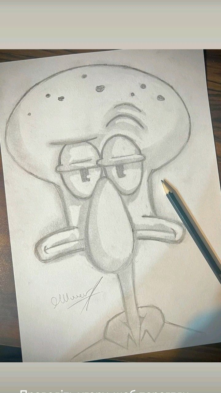 Desenho a Lápis: Lula Molusco fácil de desenhar