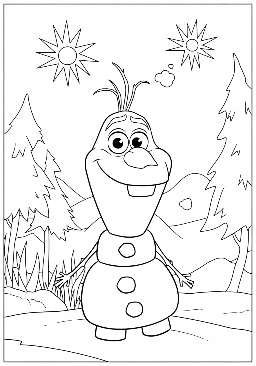Olaf da Frozen para Colorir e Imprimir em PDF Olaf da Frozen para Colorir e Imprimir em PDF