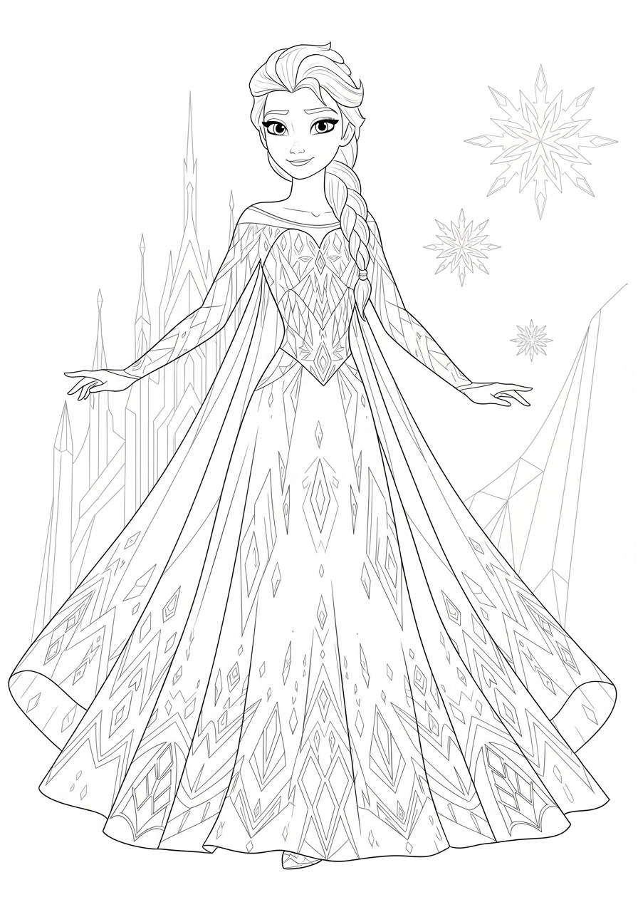 Elsa da Frozen para Colorir e Imprimir