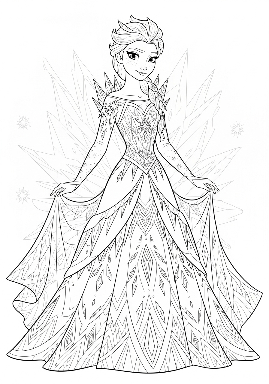 Elsa de Frozen para Colorir e Imprimir Elsa de Frozen para Colorir e Imprimir
