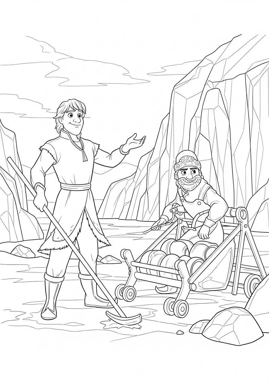 Kristoff e Sven da Frozen para Colorir e Imprimir Kristoff e Sven da Frozen para Colorir e Imprimir
