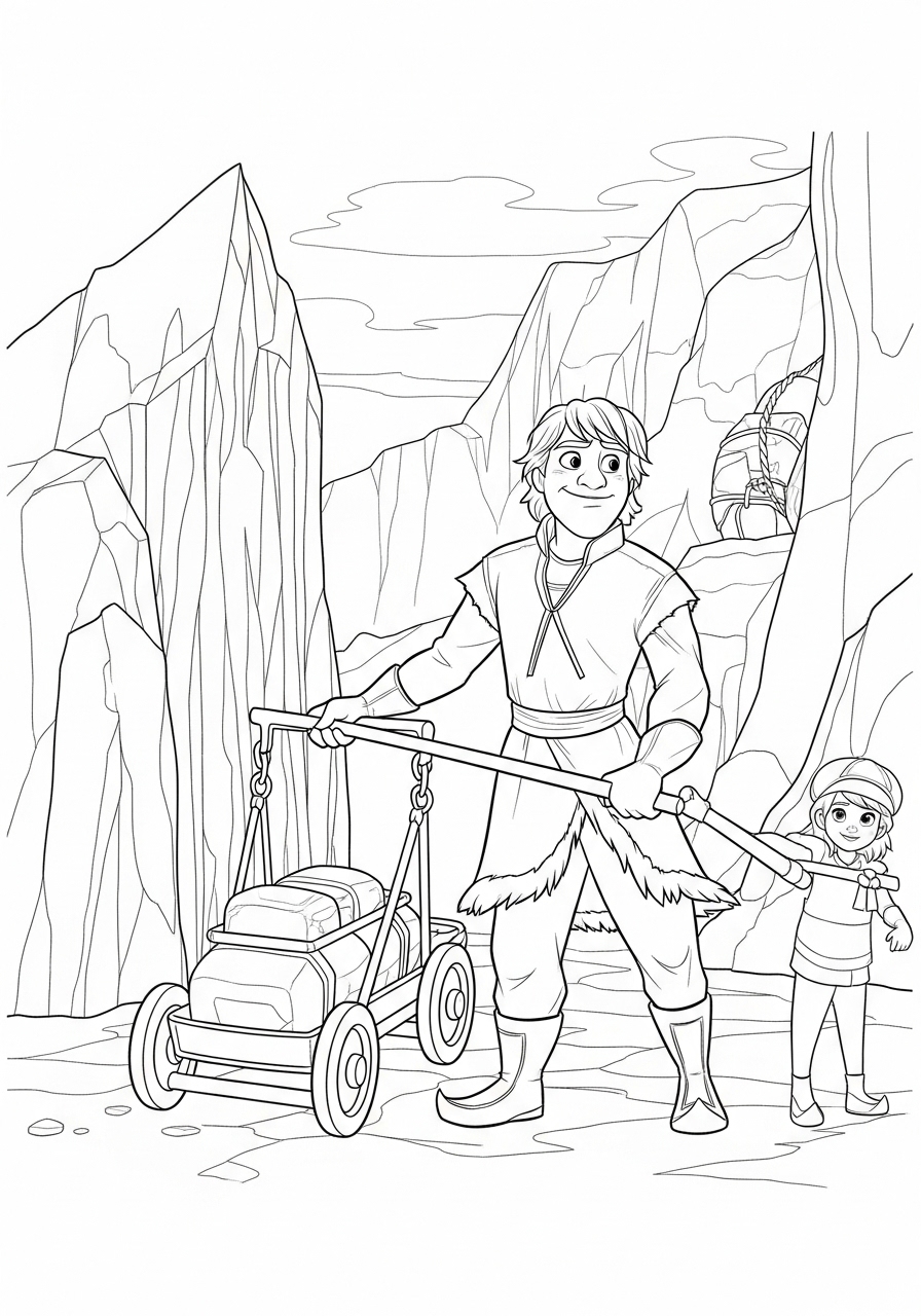 Kristoff e Anna da Frozen para Colorir e Imprimir Kristoff e Anna da Frozen para Colorir e Imprimir