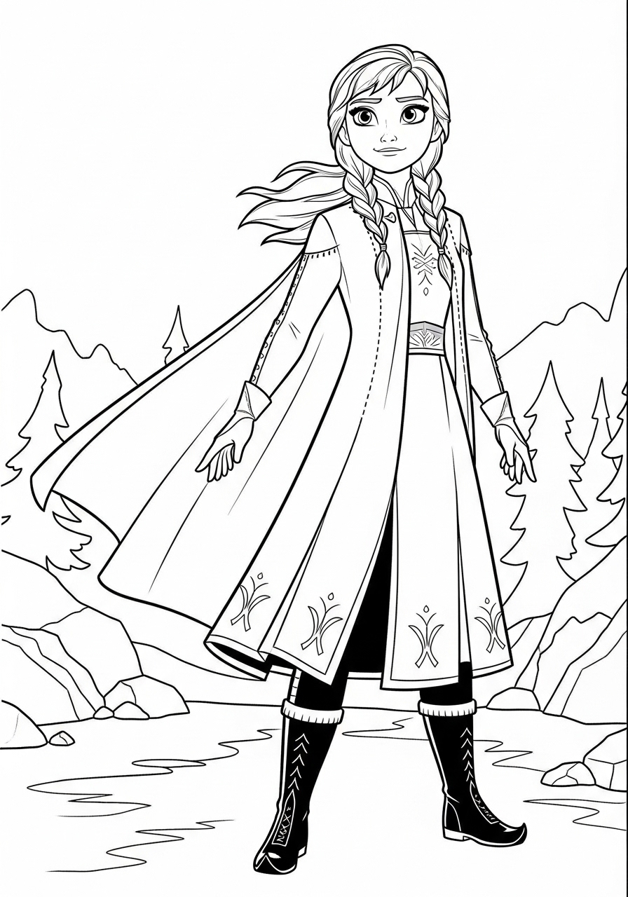 Anna de Frozen para Colorir e Imprimir Anna de Frozen para Colorir e Imprimir