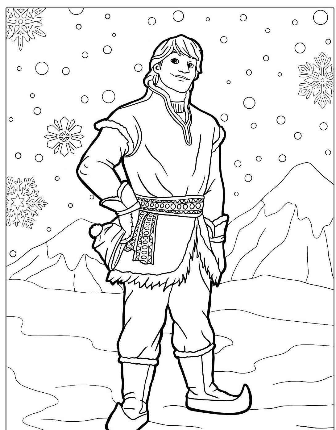 Kristoff da Frozen para Colorir e Imprimir Kristoff da Frozen para Colorir e Imprimir
