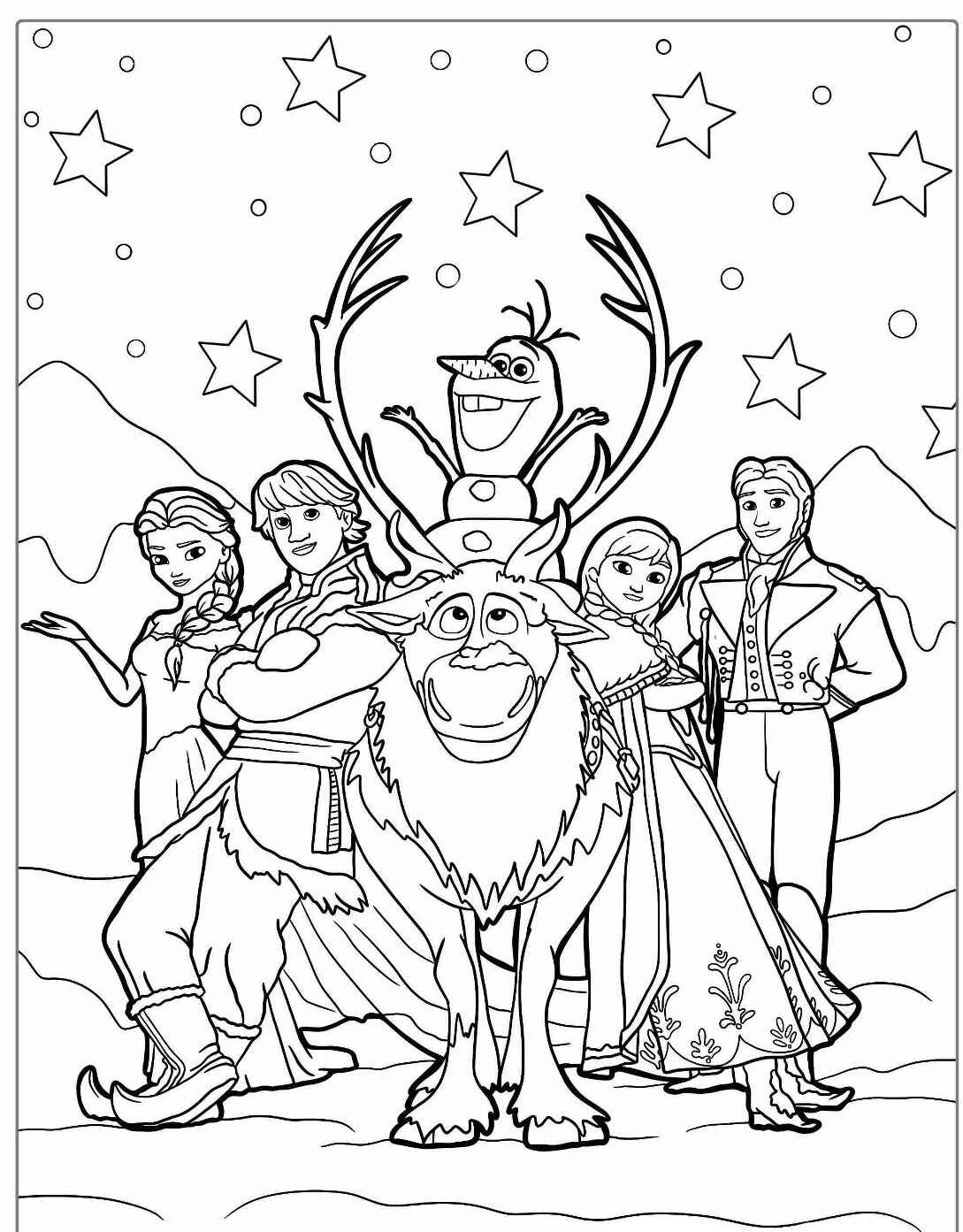 Elsa Kristoff e Olaf em Desenho da Frozen para Colorir Elsa Kristoff e Olaf em Desenho da Frozen para Colorir