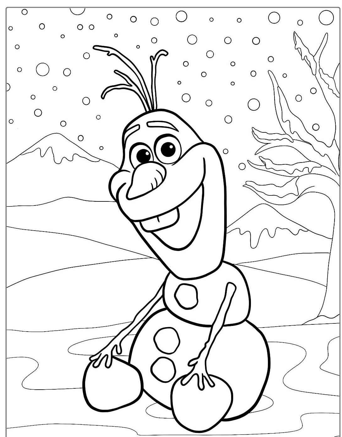 Olaf da Frozen para Colorir e Imprimir