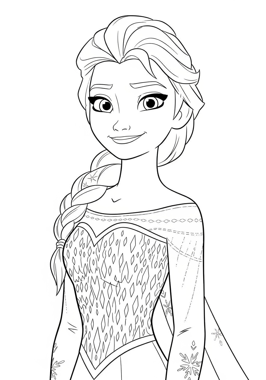 Elsa de Frozen para Colorir e Imprimir