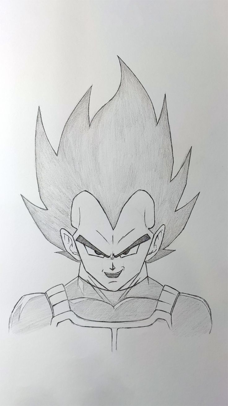 Desenho de Anime para Desenhar do Vegeta em estilo fácil e bonito