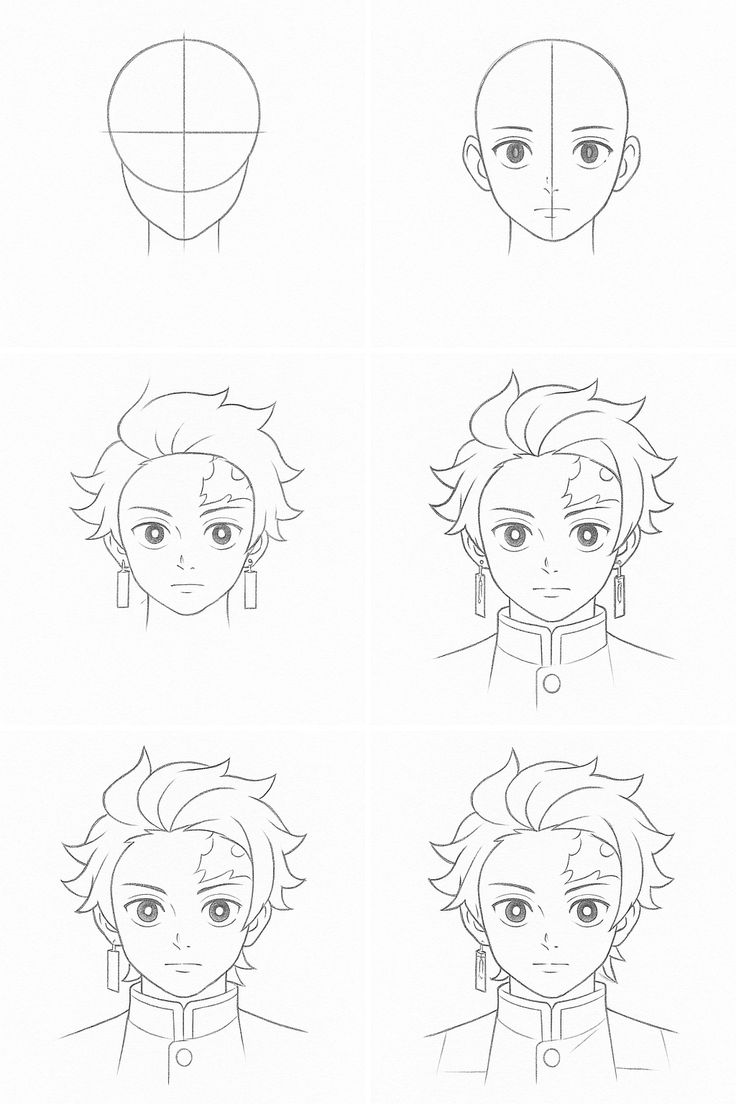 Desenho de Anime para Desenhar de personagem masculino com cabelo estiloso