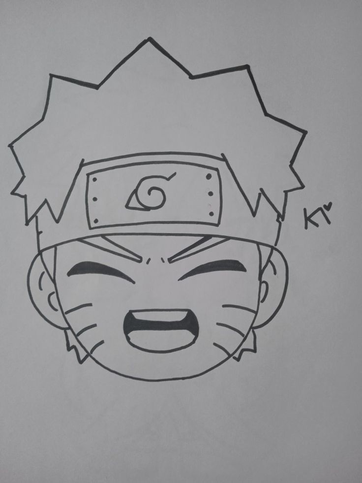 Desenho de Anime para Desenhar do Naruto Sorrindo fácil e bonito