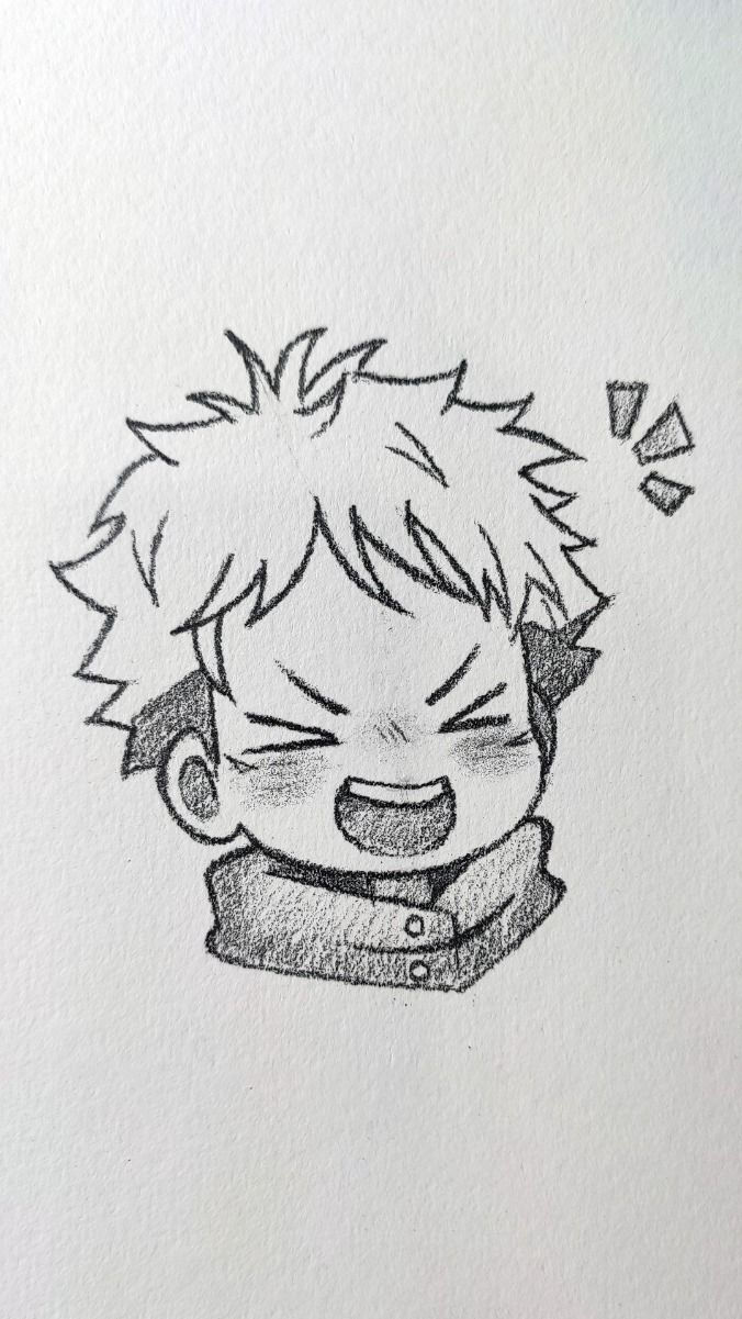 Desenho de Anime para Desenhar de personagem sorrindo feliz