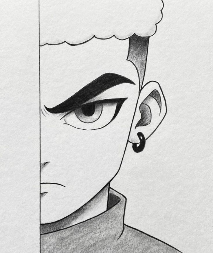 Desenho de Anime para Desenhar de personagem com olhar intenso