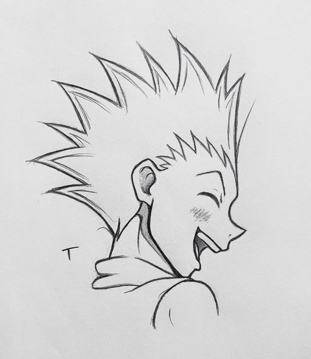 Desenho de Anime para Desenhar de personagem sorrindo fácil e bonito