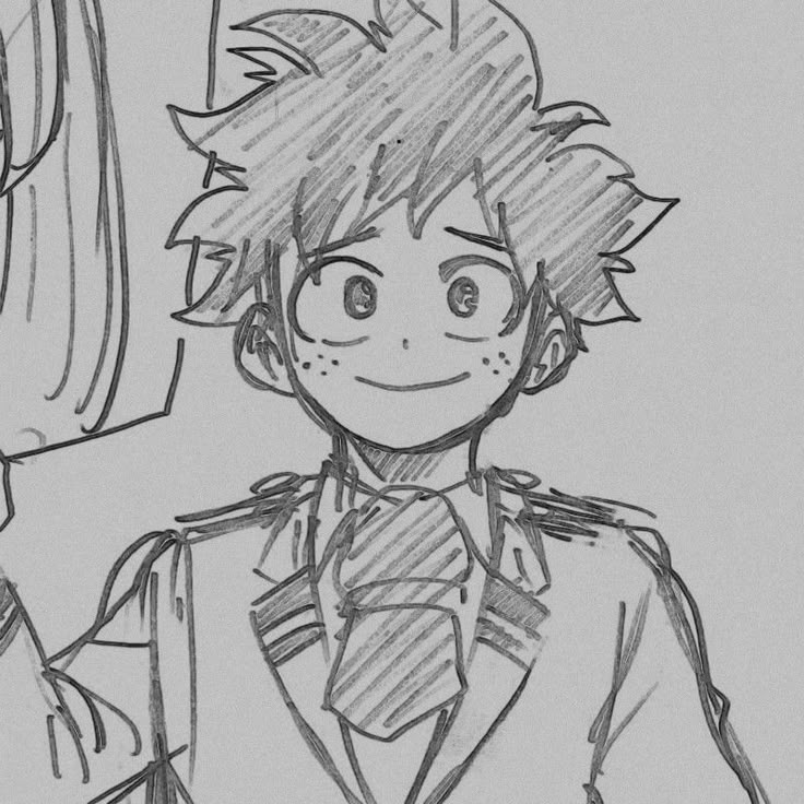 Desenho de Anime para Desenhar de personagem sorridente fácil e bonito