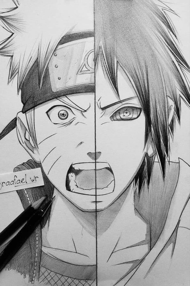Desenho de Anime para Desenhar de Naruto e Sasuke