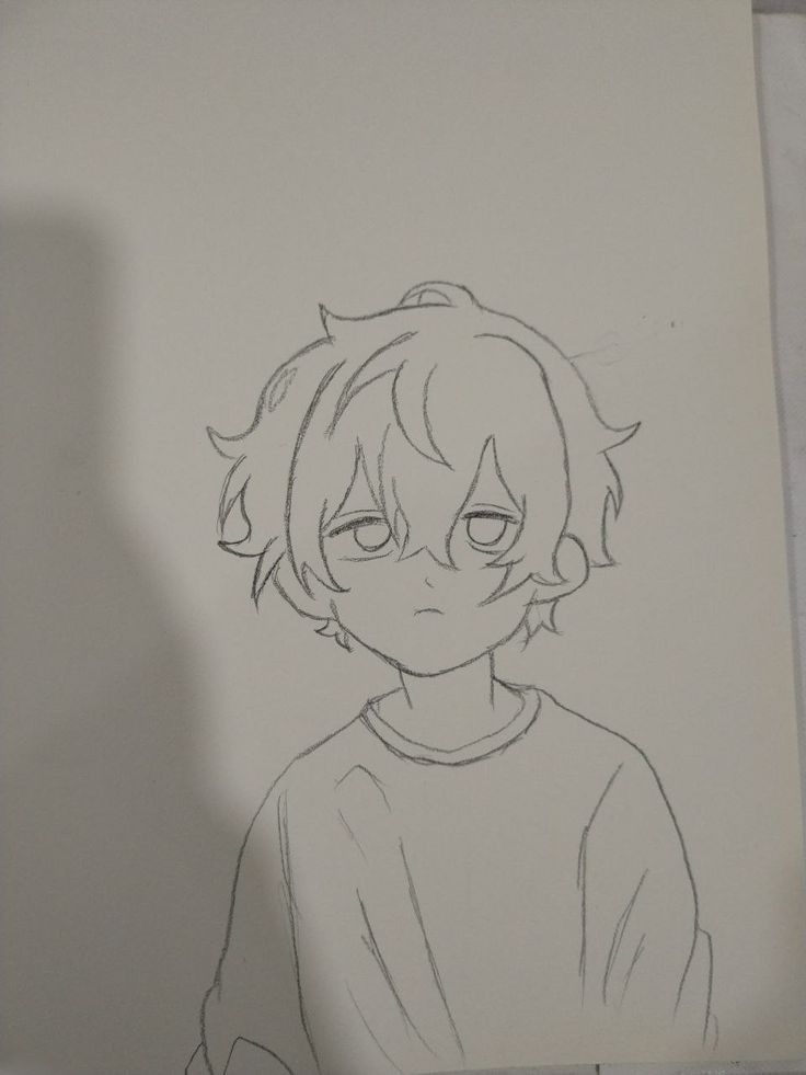 Desenho de Anime para Desenhar de Menino com cabelo bagunçado