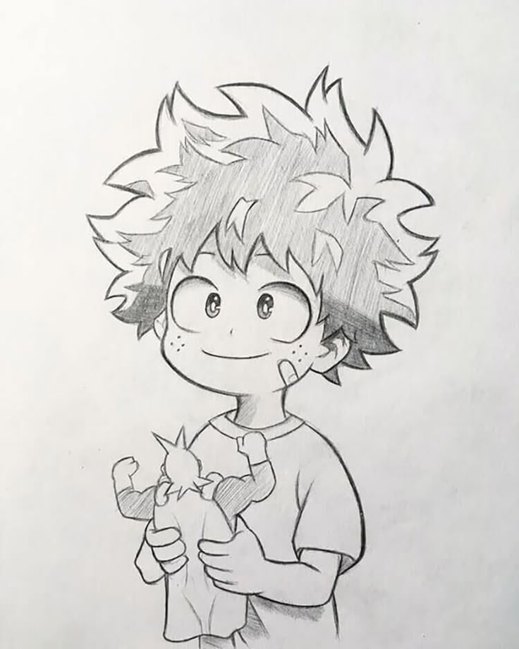 Desenho de Anime para Desenhar de menino com brinquedo fácil e bonito
