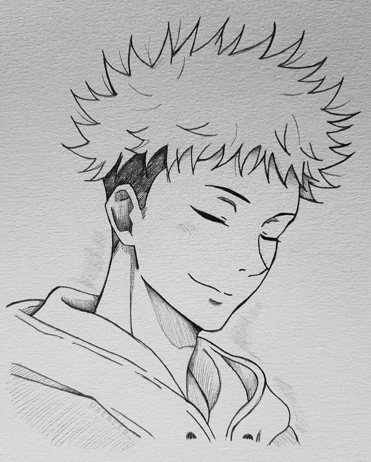 Desenho de Anime para Desenhar de personagem com cabelo espinhado