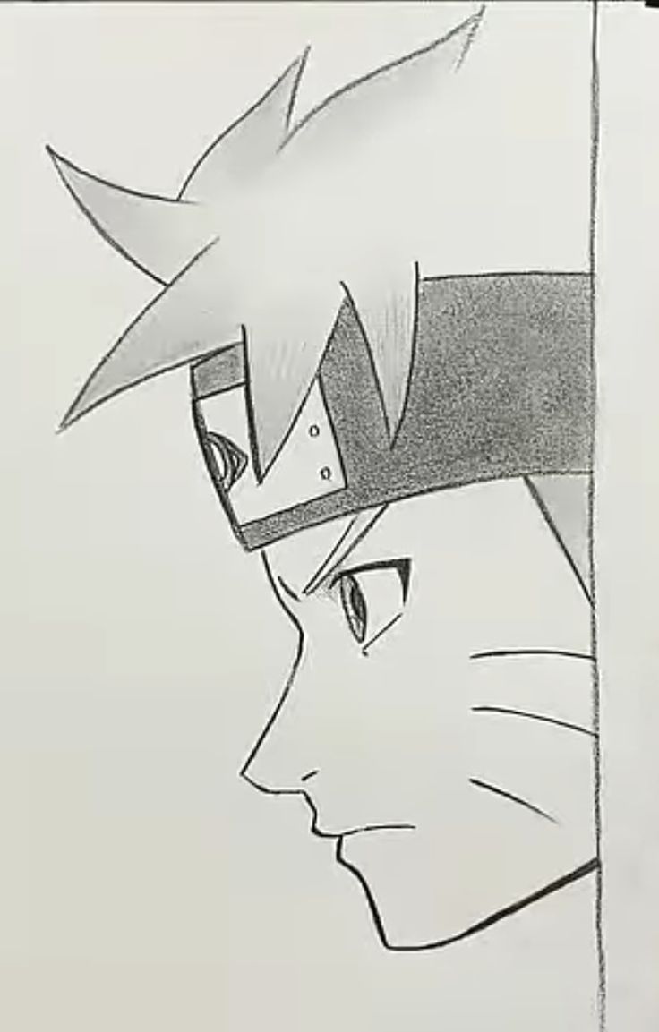 Desenho de Anime para Desenhar do Naruto em perfil fácil e bonito