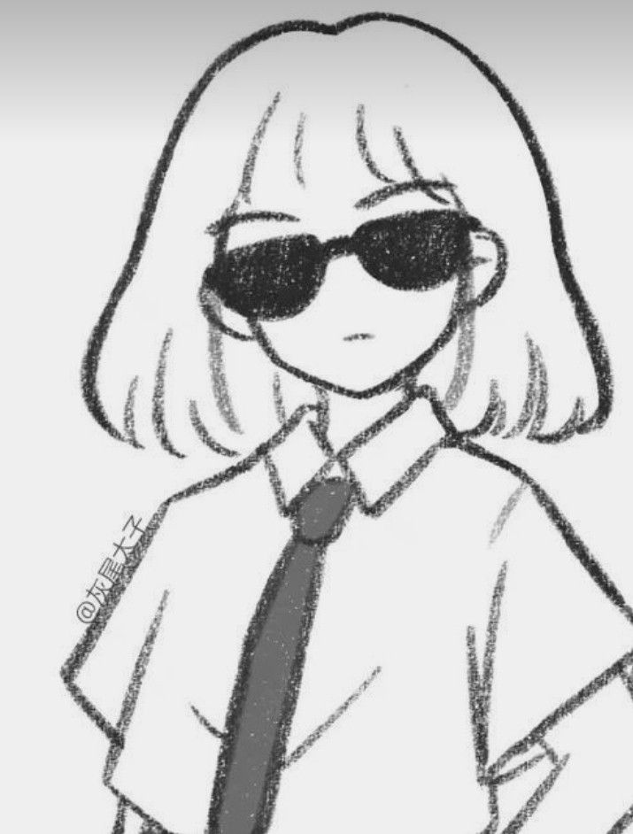 Desenho de Anime para Desenhar de personagem com óculos escuros