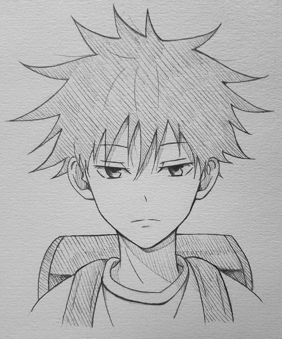 Desenho de Anime para Desenhar de personagem masculino tranquilo